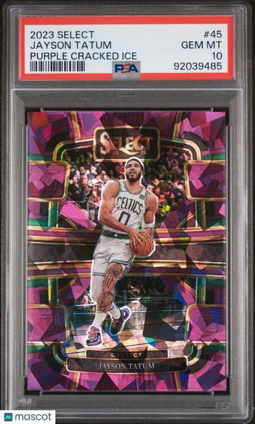 2023 Panini Select Jayson Tatum #45 Purple Cracked Ice PSA 10