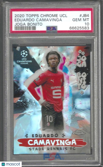 2020 Topps Chrome UEFA Champions League Joga Bonito Eduardo Camavinga #JB4 PSA 10