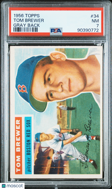 1956 Topps Tom Brewer #34 Gray Back PSA 7