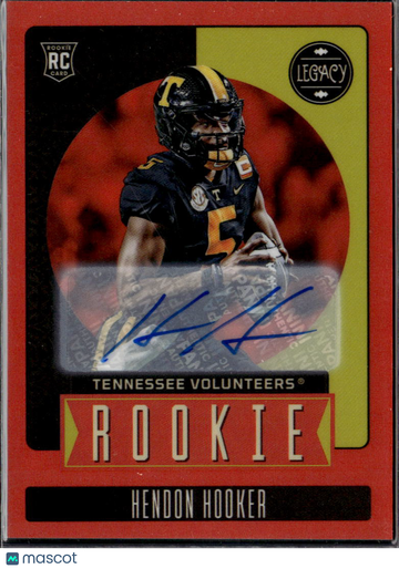 Hendon Hooker 2023 Panini Legacy Football RC 038/1491 Auto Red Tennessee Volunteers