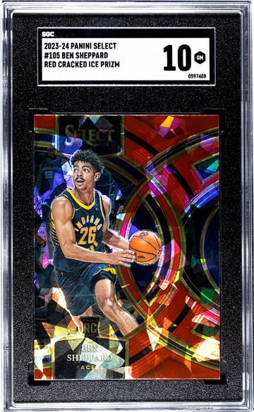 2023 Panini Select Red Cracked Ice Ben Sheppard #105 RC SGC 10