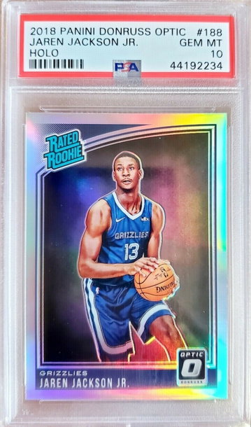 JAREN JACKSON JR 2018-19 PANINI OPTIC RATED ROOKIE HOLO SILVER PRIZM RC SP PSA 1