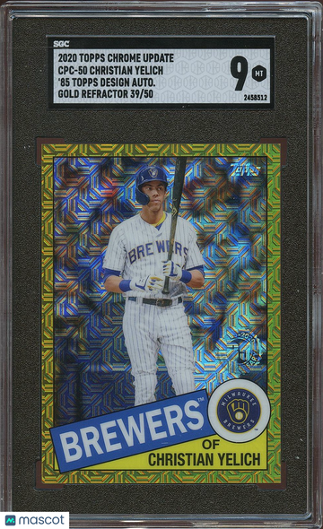 2020 Topps Chrome Christian Yelich Gold Refractor SGC 9 Topps