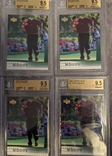 (4) Tiger Woods 2001 Upper Deck #1 Gem Mint 9.5