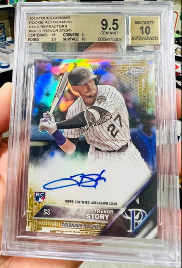 2016 Topps Chrome Trevor Story Gold Auto /50 BGS 9.5/10
