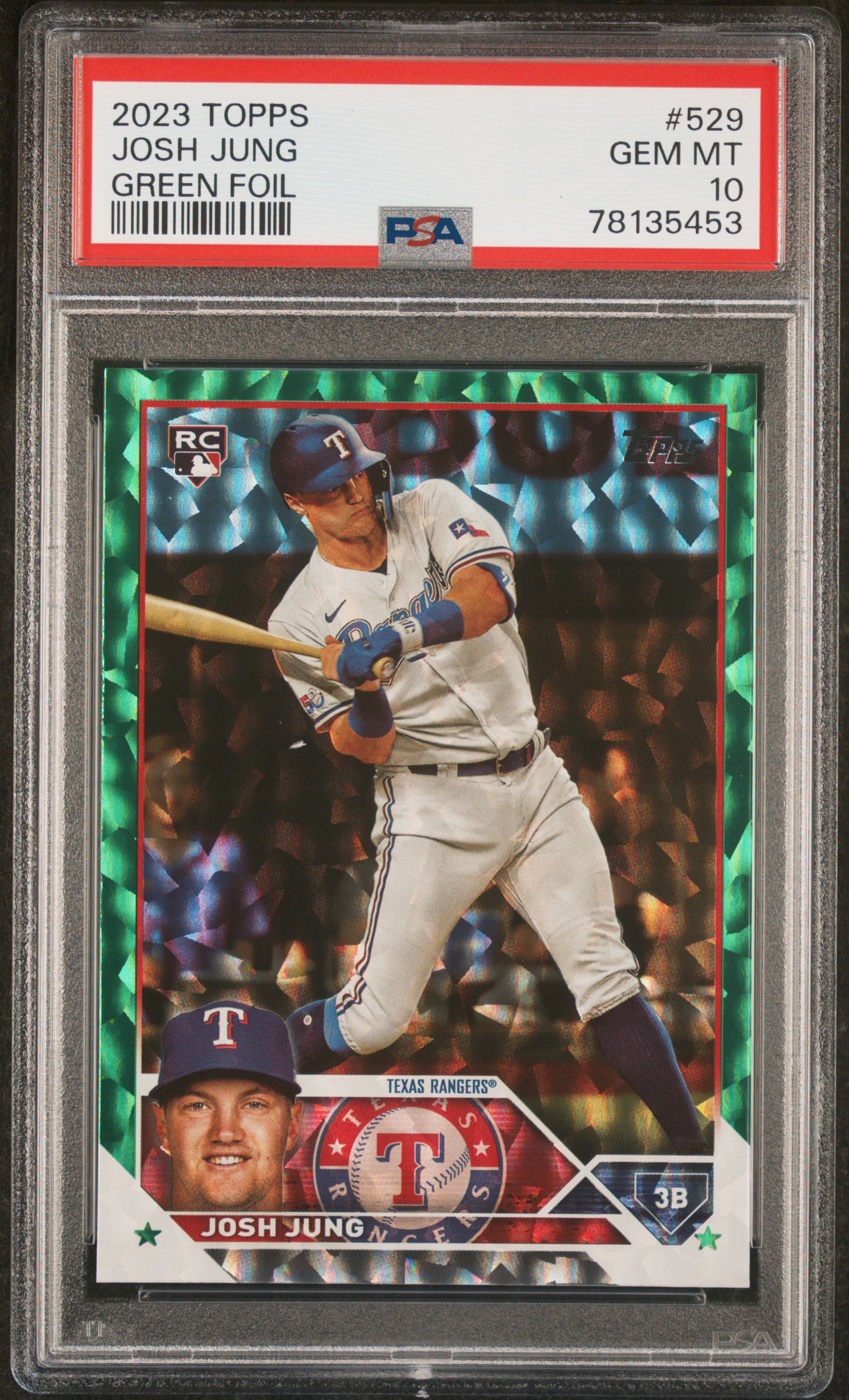 2023 Josh Jung Topps Series Green Foil #529  PSA 10