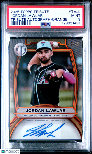 2025 Topps Tribute Tribute Autographs Jordan Lawlar #TAJL Orange PSA 9