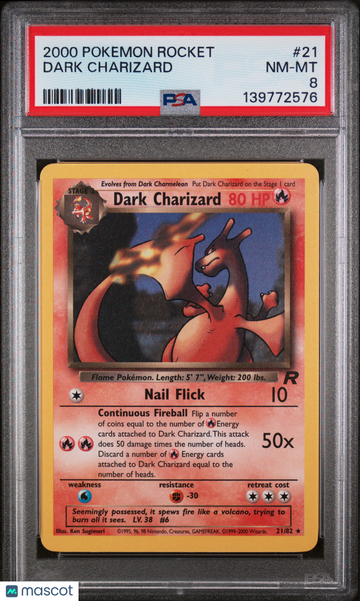 2000 Pokemon Rocket Dark Charizard PSA 8 #21