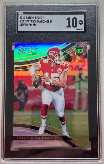 2017 Panini Select Patrick Mahomes II Silver Prizm Field Level SGC 10 Gem-Mint