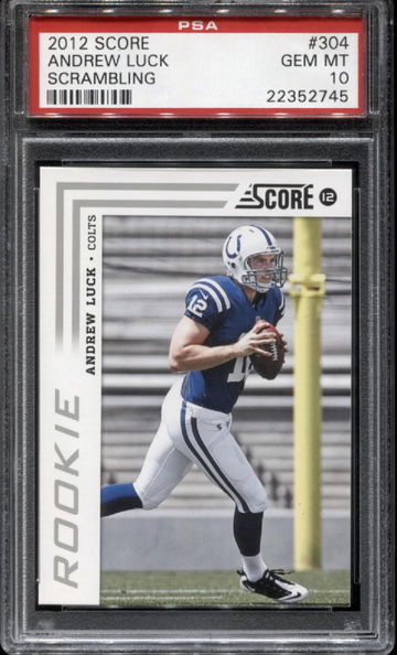 2012 Score #304 Andrew Luck Scrambling RC PSA 10 *2745
