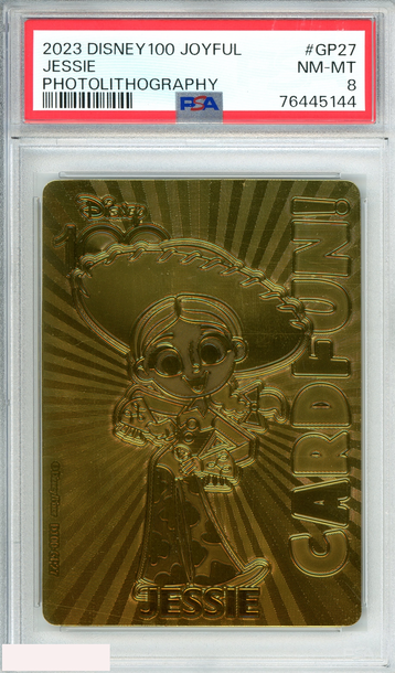 2023 CARD FUN DISNEY100 JOYFUL JESSIE #GP27 PHOTOLITHOGRAPHY 2 OF 100 PSA 8