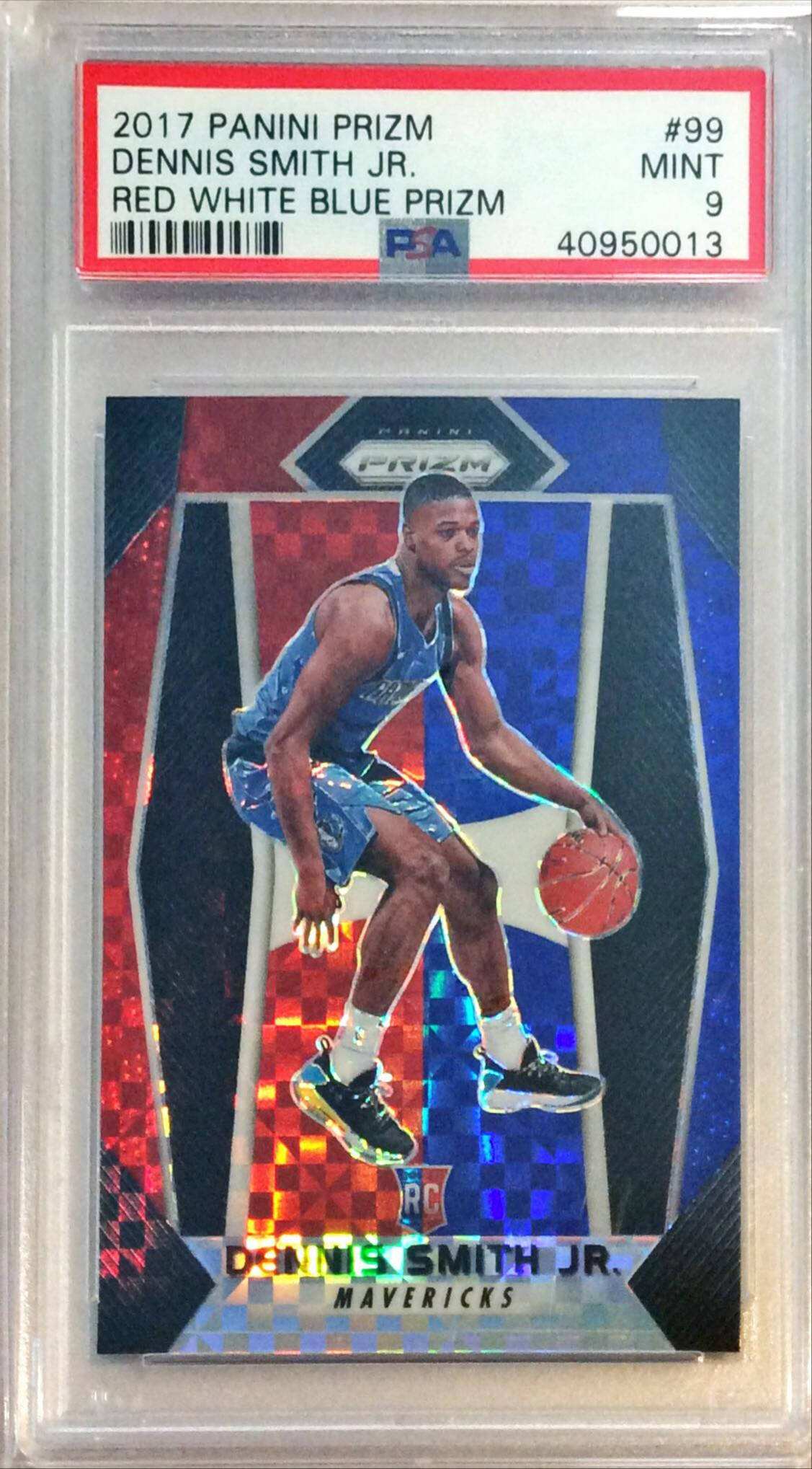 Dennis Smith Jr 2017 Panini Przim Red/White/Blue PSA 9