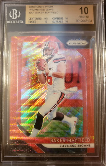 2018 Panini Prizm Red Wave Baker Mayfield BGS 10 Pristine