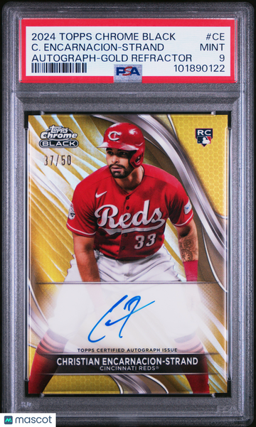 2024 Topps Chrome Black Autographs C. Encarnacion-Strand #CE Gold Refractor /50 PSA 9