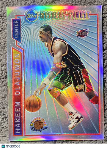 1996 Topps Mystery Finest Super Team NBA Finals Hakeem Olajuwon #M19 Bordered Refractor