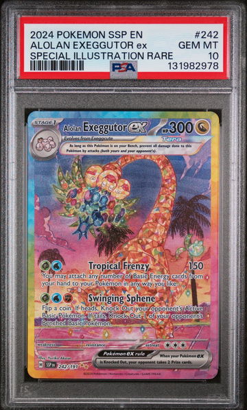 2024 Pokemon Surging Sparks Special Illustration Rare Alolan Exeggutor Ex #242 PSA 10