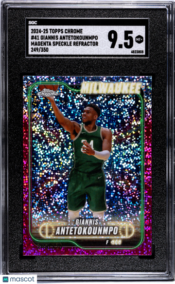 2024 Topps Chrome Giannis Antetokounmpo #41 Magenta Speckle Refractor SGC 9.5