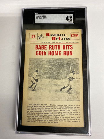 1960 NU-CARD Baseball Hi-Lites # 47 Babe Ruth 