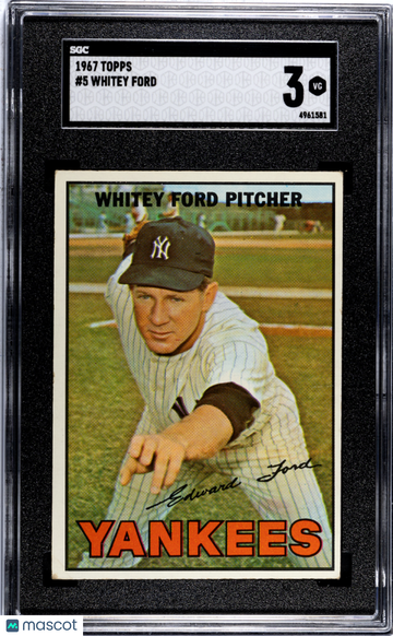 1967 Topps Whitey Ford #5 SGC 3
