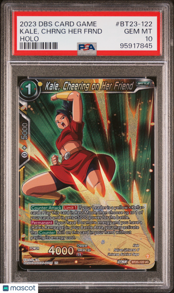 2023 Dragon Ball Super Card Game Series 23 Perfect Combination Kale, Chrng Her Frnd Holo PSA 10 #BT23-122