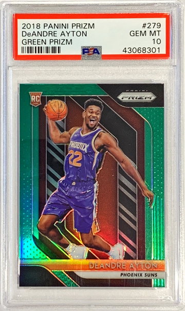 Deandre Ayton Prizm Green PSA 10