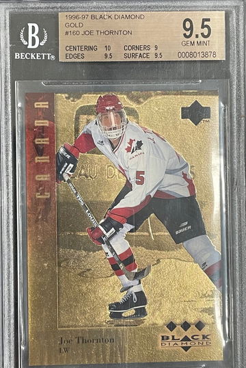 1996-97 Upper Deck Black Diamond Gold Joe Thornton Rookie RC BGS 9.5