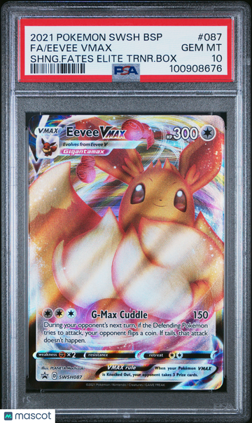 2021 Pokemon Swsh Black Star Promo Eevee Vmax Shng.Fates Elite Trnr.Box PSA 10 #087