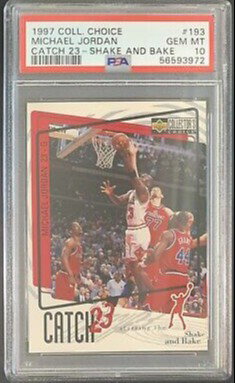 1997 Upper Deck UD Collector's Choice Catch 23 Shake & Bake 193 Michael Jordan Chicago Bulls PSA 10 Gem Mint