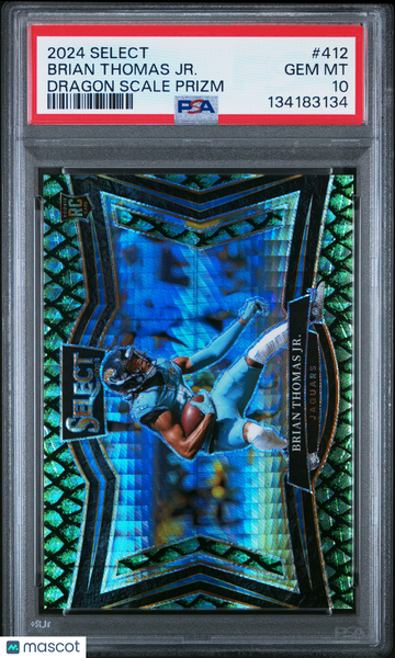 2024 Panini Select Brian Thomas JR. #412 Dragon Scale Prizm PSA 10
