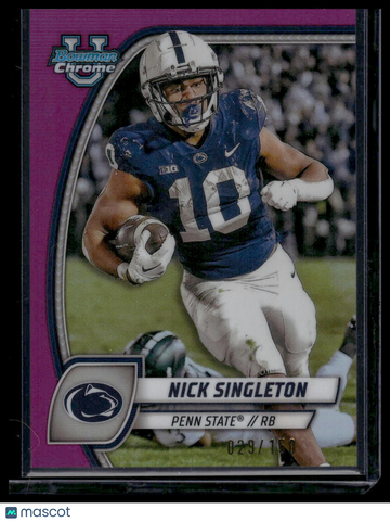 2024 Bowman Chrome University Nick Singleton #188 Fuchsia Refractor SN
