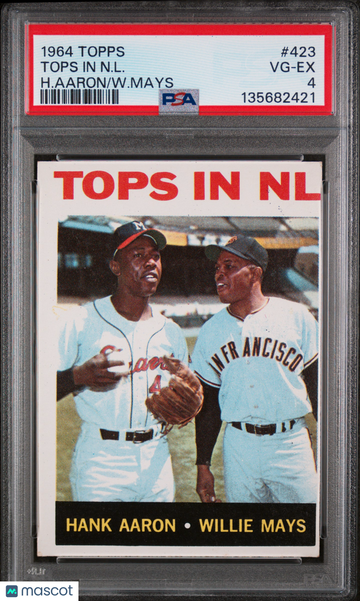1964 Topps Tops In N. L. #423 H. Aaron W. Mays PSA 4