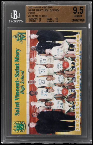 2003 Saint Vincent-saint Mary High School Lebron James Team Photo Gold BGS 9.5 RC