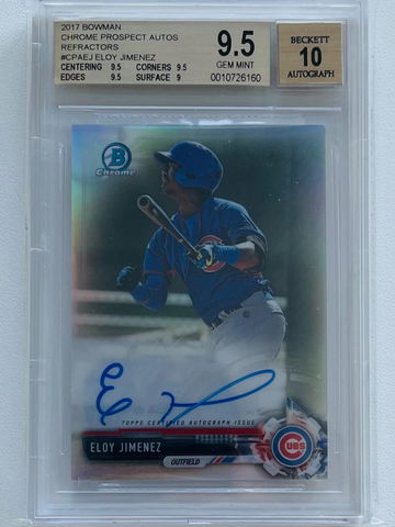 Eloy Jimenez 2017 Bowman Chrome Auto Refractor BGS 9.5/10 