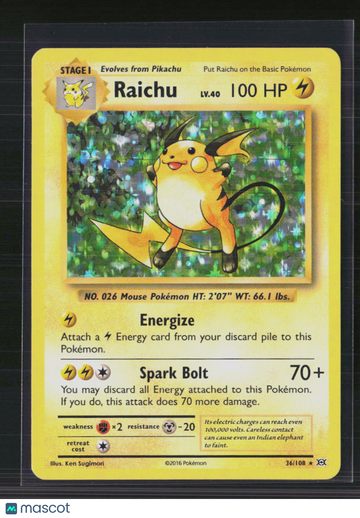 Pokemon 2016 Evolutions Raicu #36/108