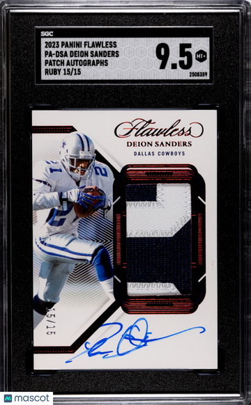 2023 Panini Flawless Deion Sanders #PA-DSA Patch Autos. Ruby SGC 9.5