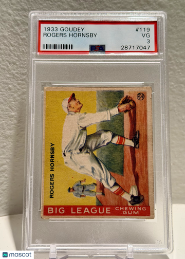 Rogers Hornsby 1933 Goudey #119- PSA 3