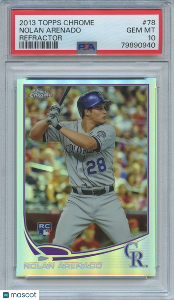 2013 Topps Chrome Nolan Arenado #78 Refractor Parallel/Variety Rookie Base Set PSA 10