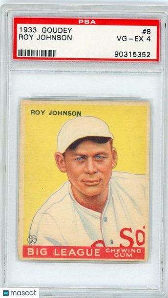1933 Goudey Roy Johnson #8 PSA 4
