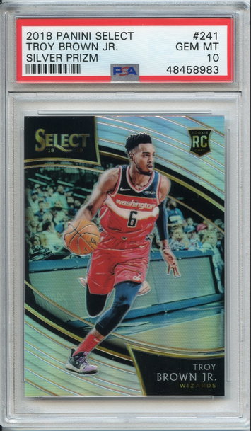 Troy Brown Jr. Silver Prizm Courtside PSA 10