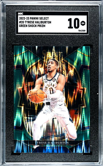 2022 Panini Select Green Shock Tyrese Haliburton #20 SGC 10