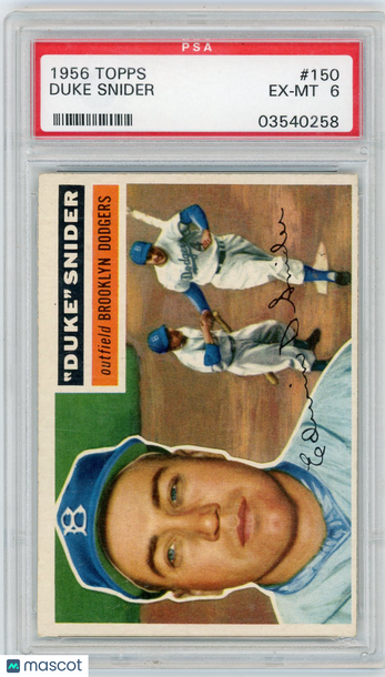 1956 Topps Duke Snider #150 Gray Back PSA 6
