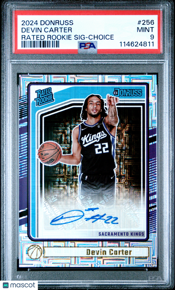 2024 Panini Donruss Devin Carter #256 Rated Rookie SIG Choice PSA 9