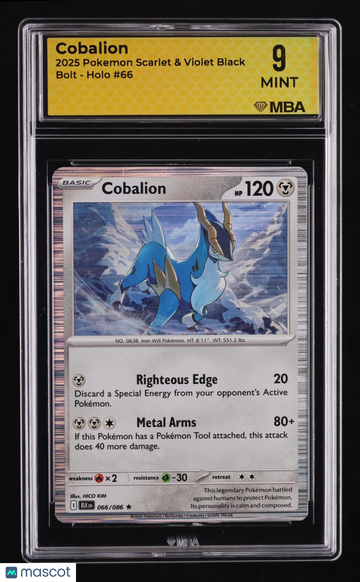 2025 Pokemon Scarlet & Violet Black Bolt Cobalion Holo MBA 9 #66