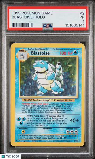 1999 Pokemon Game Blastoise Holo PSA 1 #2