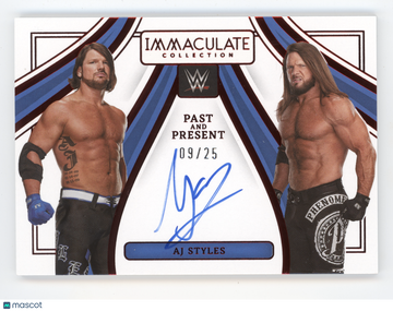 2023 Panini Immaculate Collection WWE AJ Styles #PP-AJS Past and Present Autograph /25