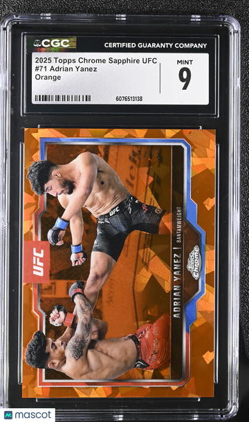 2025 Topps Chrome Sapphire UFC Adrian Yanez #71 Orange CGC 9