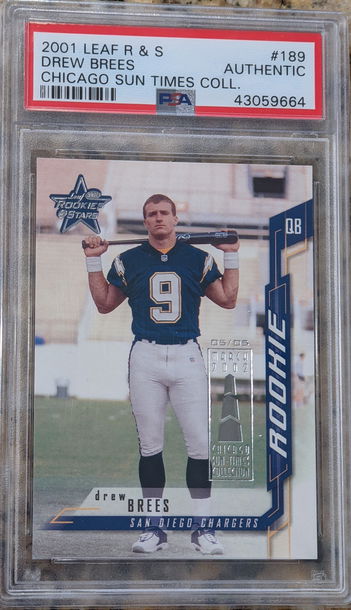 2001 Leaf Rookies and Stars Rookie National Convention Chicago Sun Times Collection DREW BREES 5/5  #189