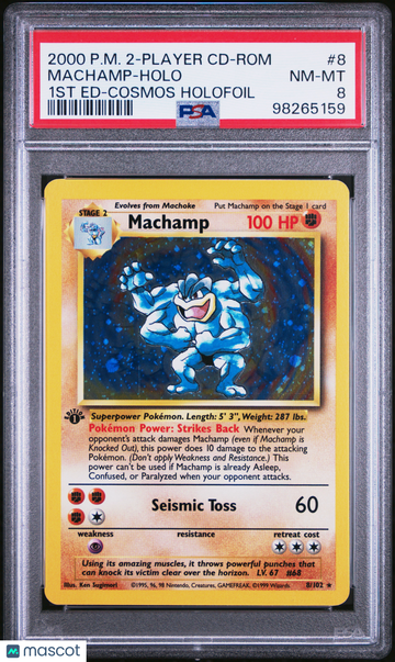 2000 Pokemon 2-Player CD-Rom Starter Set Machamp Holo 1ST Ed-Cosmos Holofoil PSA 8 #8