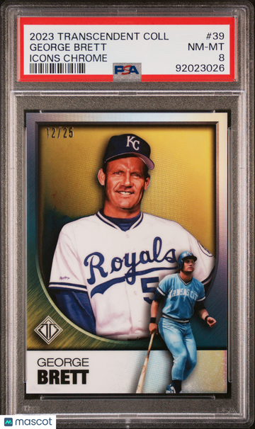 2023 Topps Transcendent Collection Transcendent Icons Chrome George Brett #39 /25 PSA 8