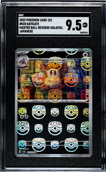 2023 Pokémon 151 Master Ball Reverse Holo Japanese Raticate #020/165 SGC 9.5